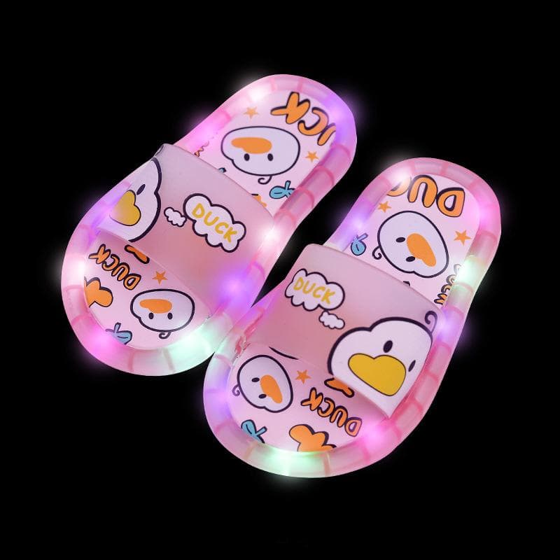 Children's Slippers Summer Cute Boys and Girls Baby Cartoon Flashing Lights Slippers Soft Bottom Indoor Non-slip 32/33