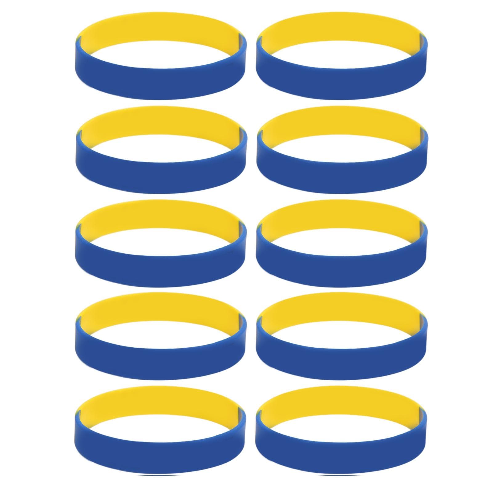 10Pcs Ukrainian Rubber Bracelets Ukraine Wristband for Sports Fan Supporter Men Women