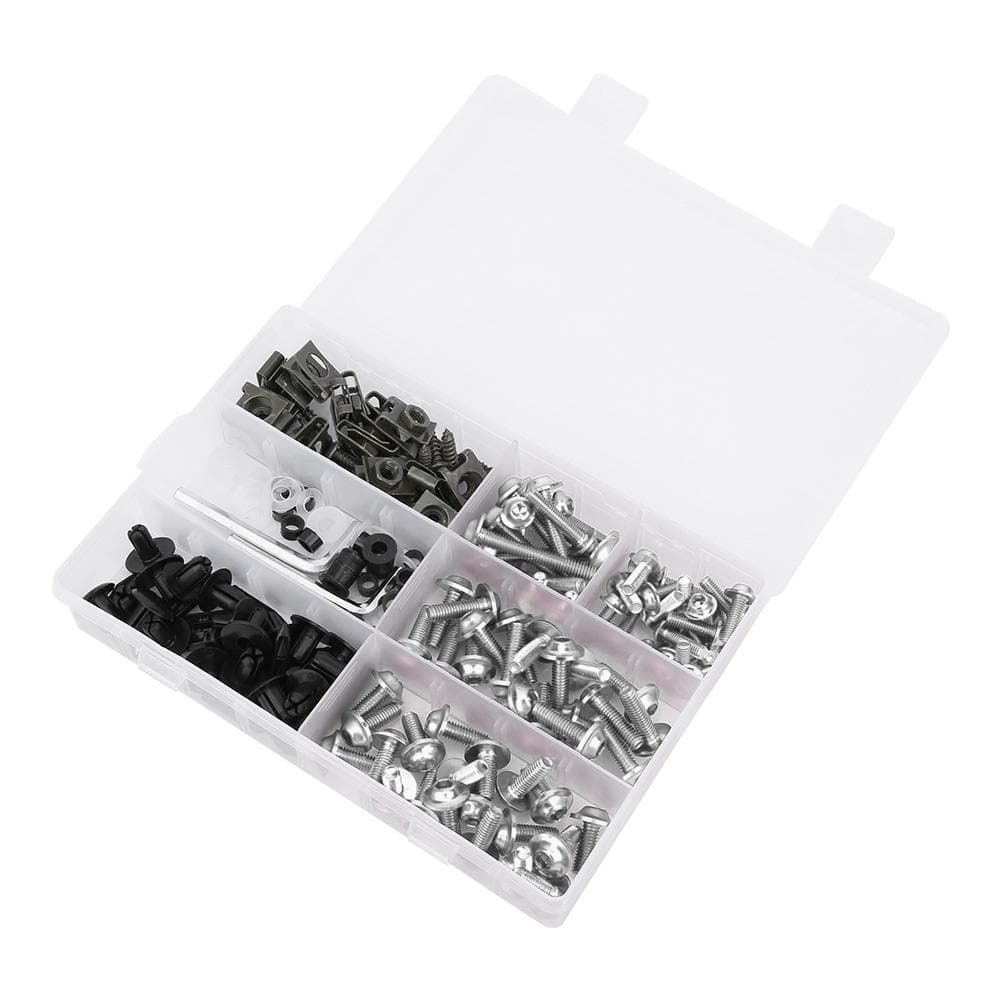 198PcsSet Windscreen Fairing Screws M5 M6 Bolts Kit Motorcycle AccessoryGolden silver