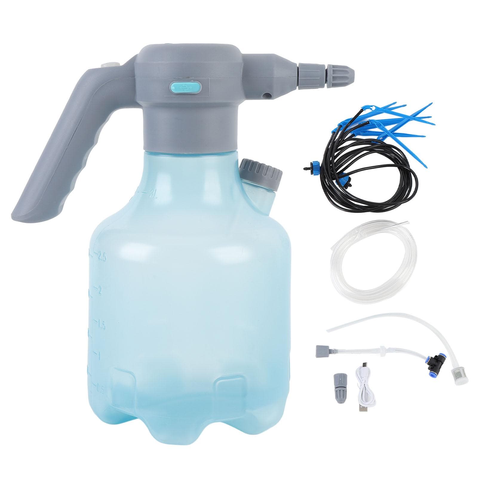 Electric Spray Bottle 3L Rechargeable Battery Powered Smart Automatic Watering System Timed Drip blue
