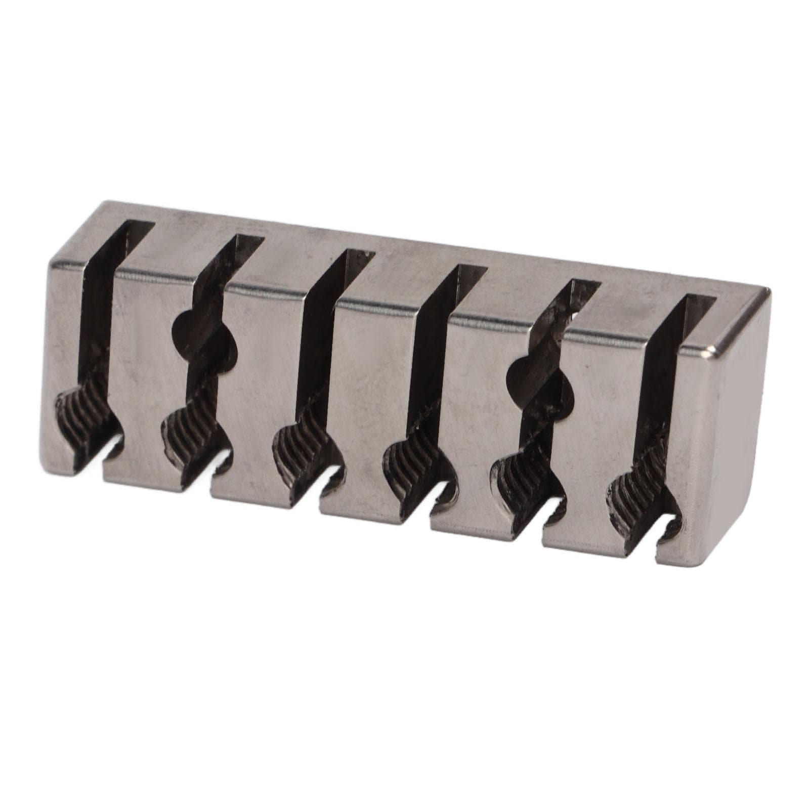 String Locking Nut 42mm Professional Silver Metal 6 String Locking Nut for Headless Electric Guitar