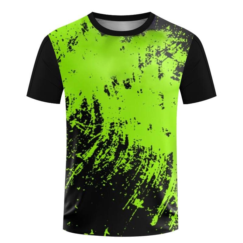 2023 Quick Drying Table Tennis Wear Men's Printed T-shirts Breathable Women's Fitness Wear Boys' Large Badminton Training Tops 3XL