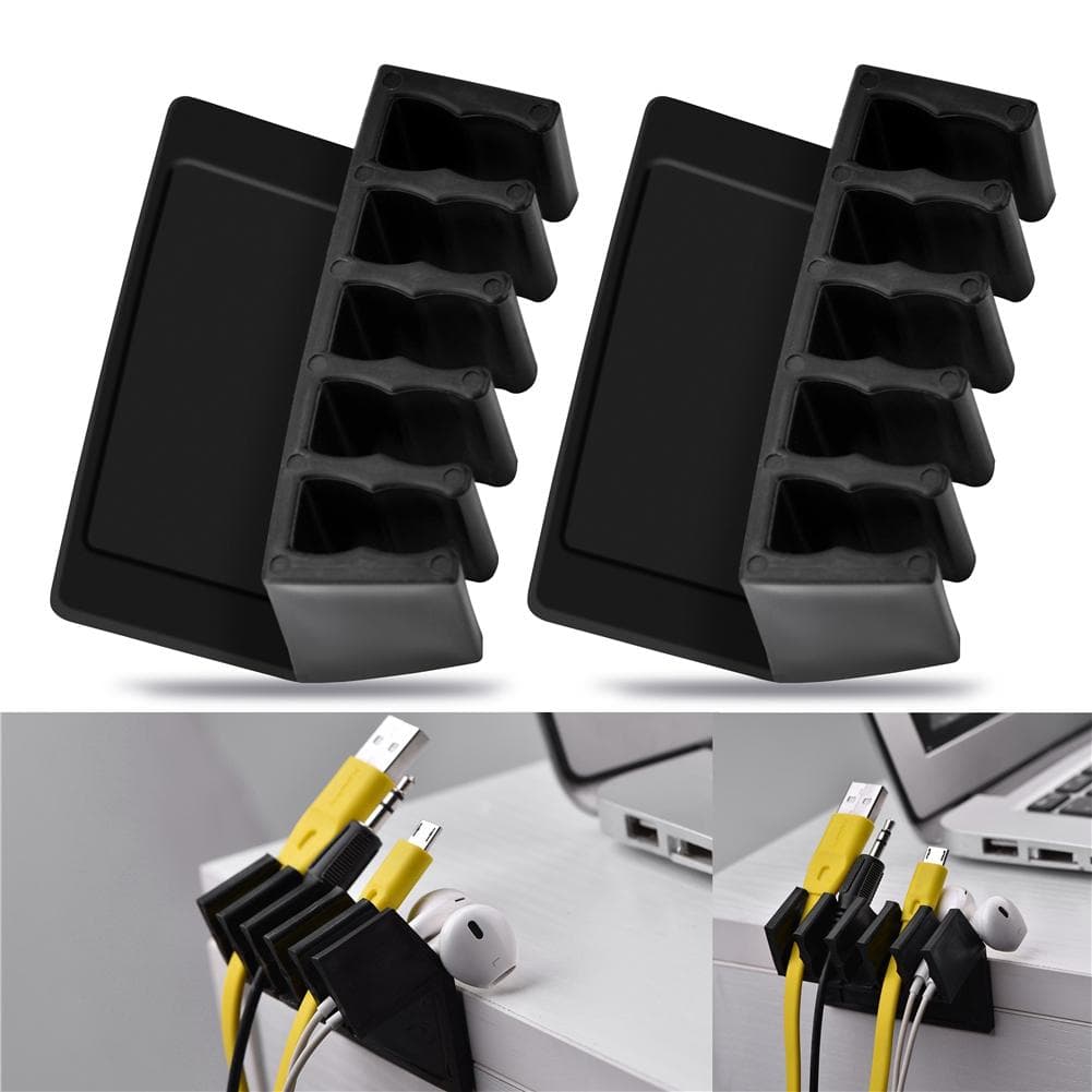 Universal Office Wire Cable Clips Desktop Cord Divider Cable Organizer with 5 Slots