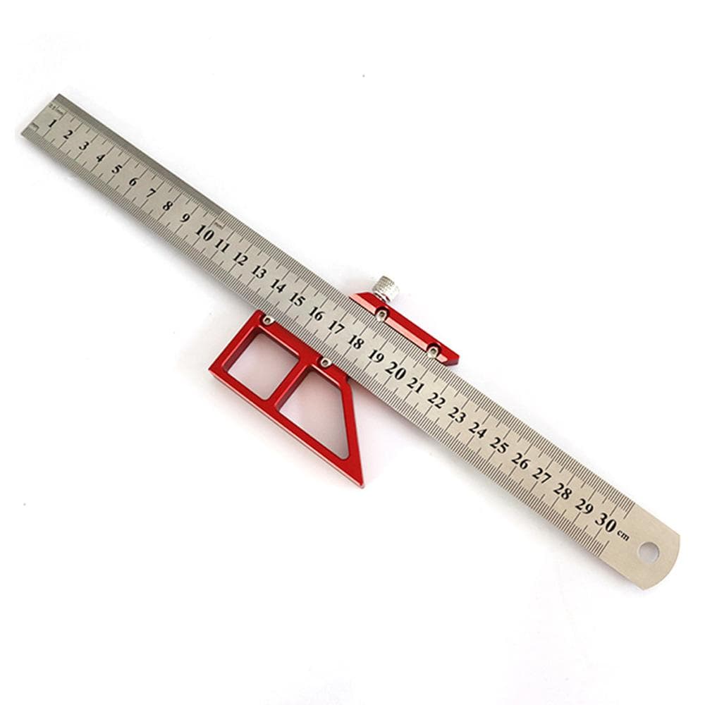 Center Scriber Vertical Line 45 degrees Angle Right Angle Gauge Multifunctional Stainless Steel silver