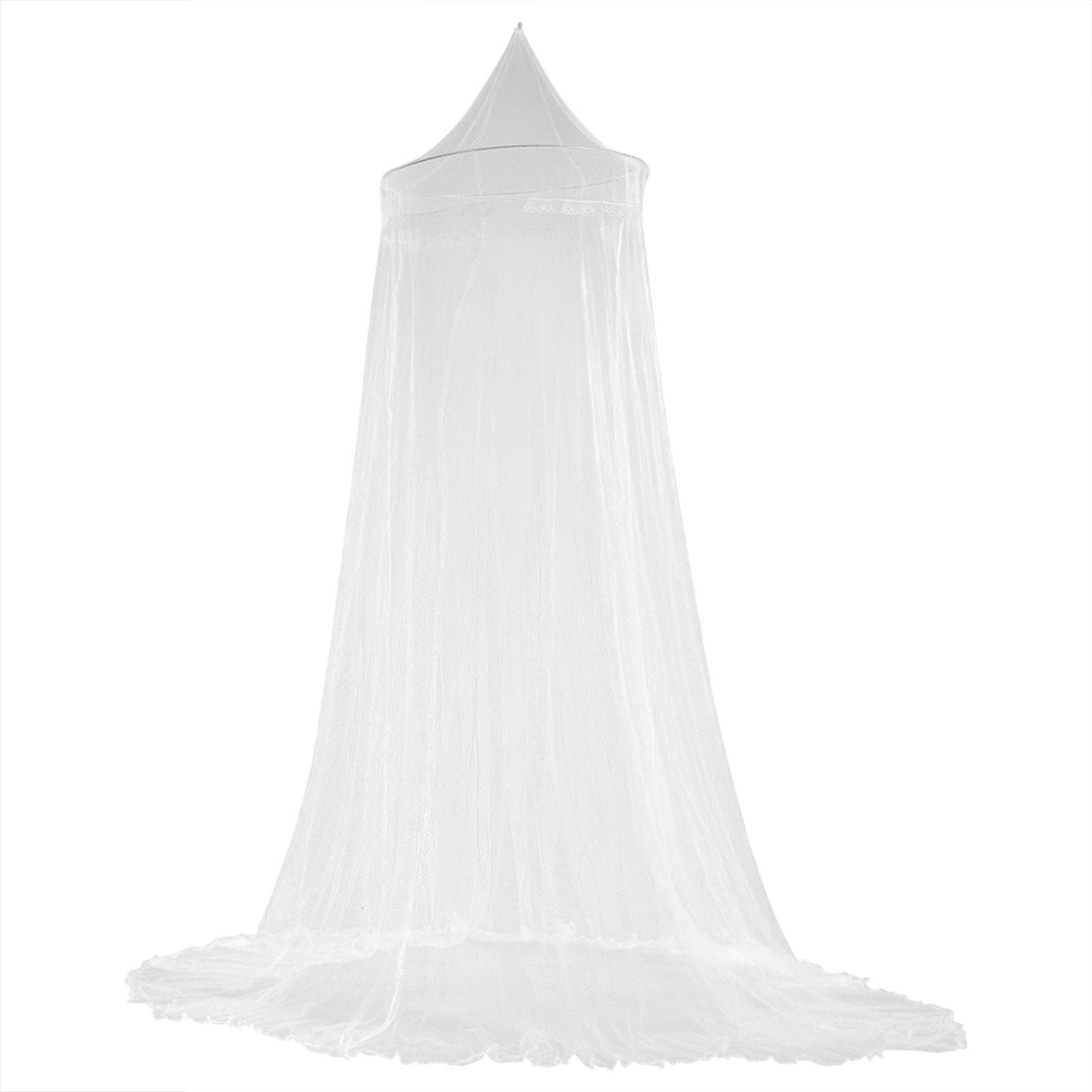 Elegant Lace Princess Kids Bed Canopy Curtain Mosquito Netting for Girls Room Bedding (White) white