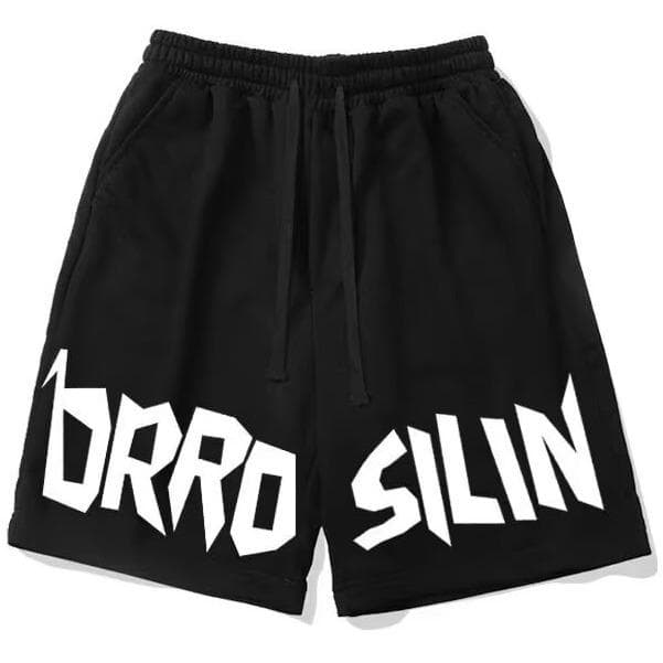 Letter Drawstring Basketball Shorts Men's Summer New Versatile Loose Casual Straight Five-point Pants 3XL black