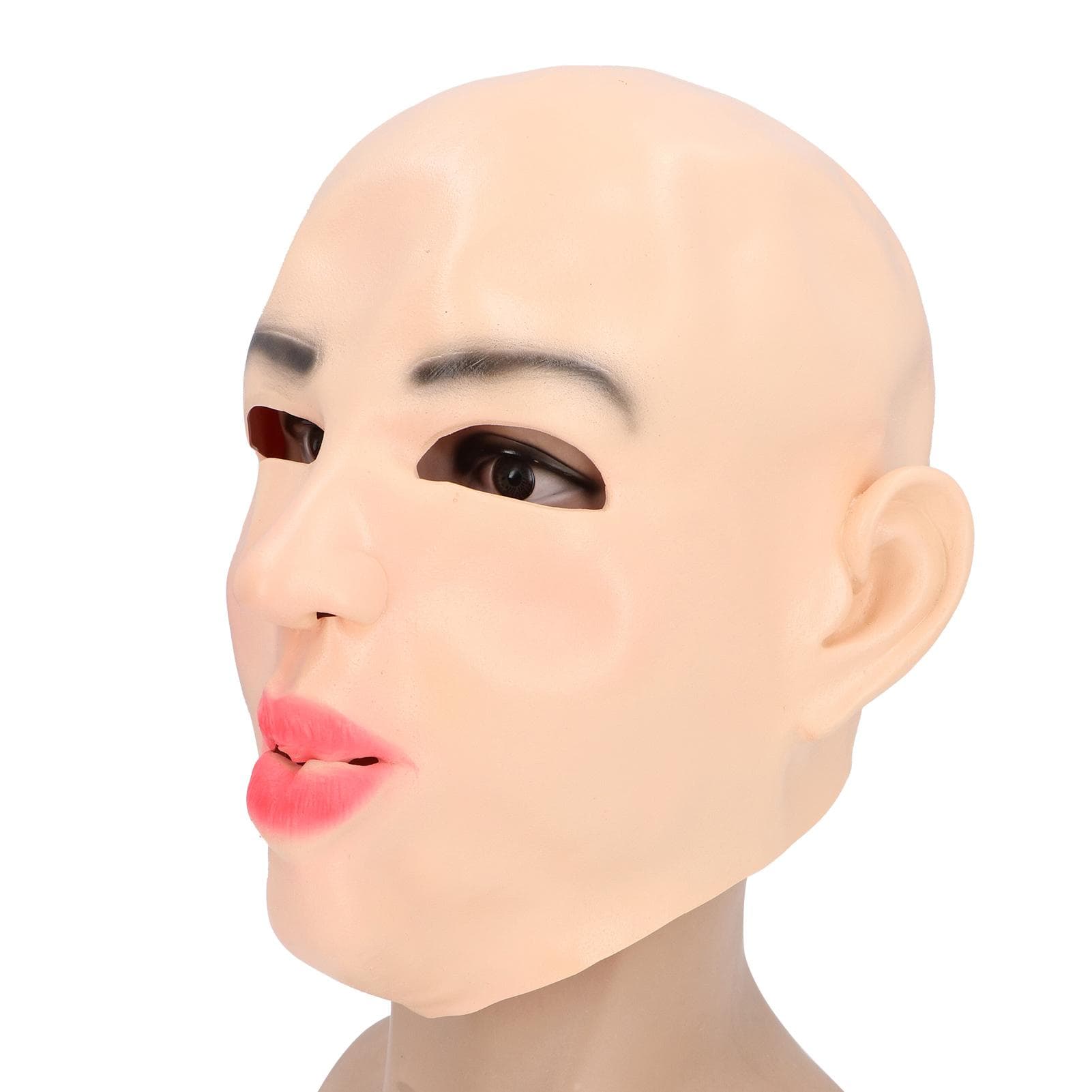 Latex Head Cover Beauty Girl Cosplay Face Hood Headgear for Holiday Party Live Streaming Dress Up