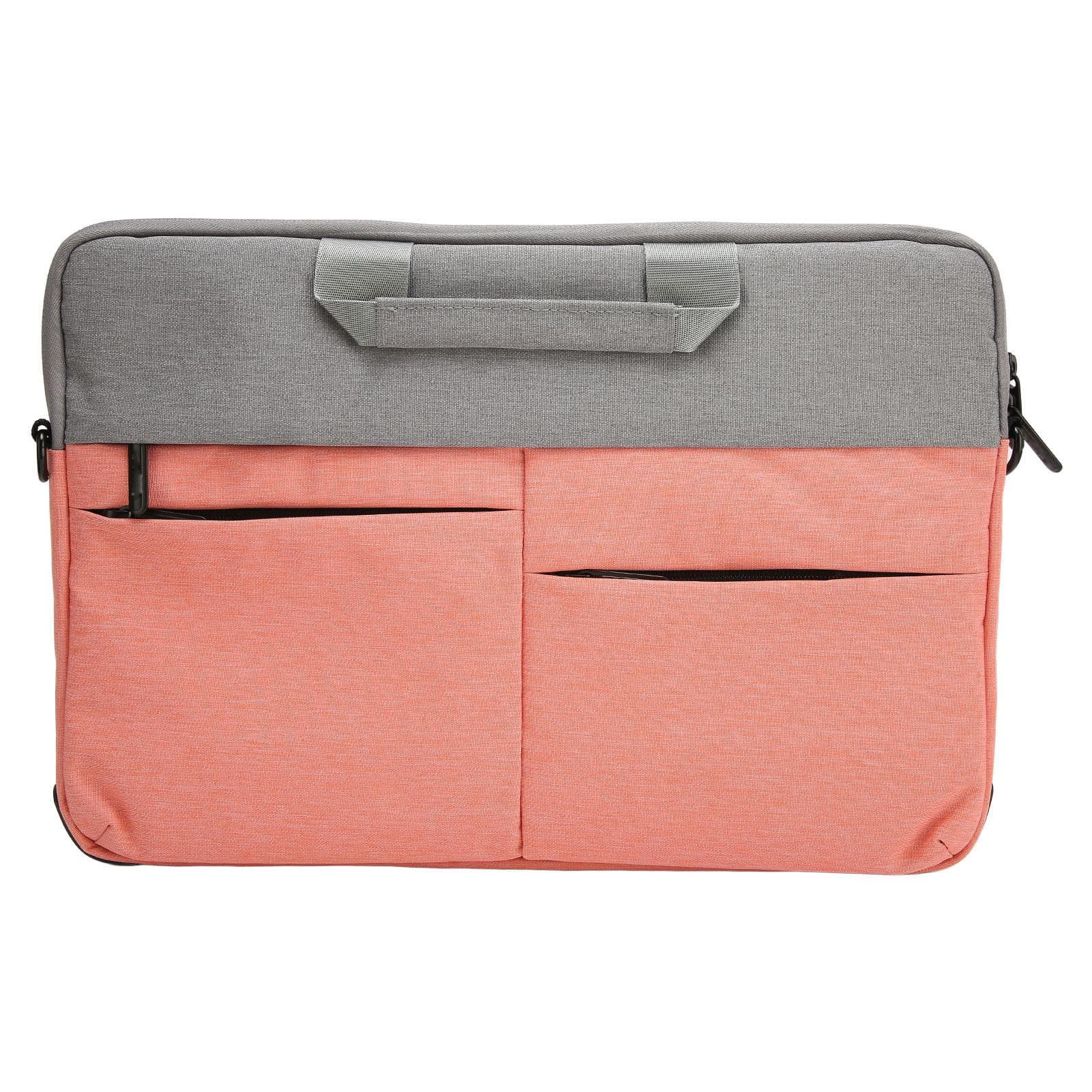 15.4in Laptop Bag Waterproof Pink Laptop Sleeve Bag with 5 Pouches Shoulder Strap for Businesses