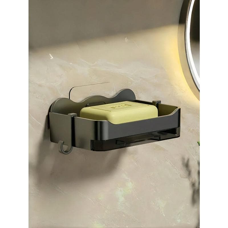 Wall-Mounted Soap Dispenser In Grey, Made Of Plastic Material With A Tool-Free Installation Process 1PC&one-size grey
