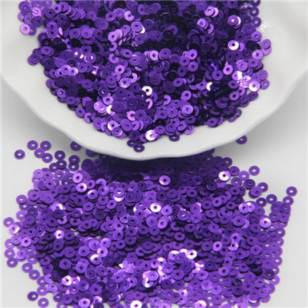3mm 4mm 5mm 6mm Sequin Flat Round Loose Sequins Crafts Paillette Sewing Clothes Decoration DIY Accessory Lentejuelas Para Coser Purple 5mm 1000pcs