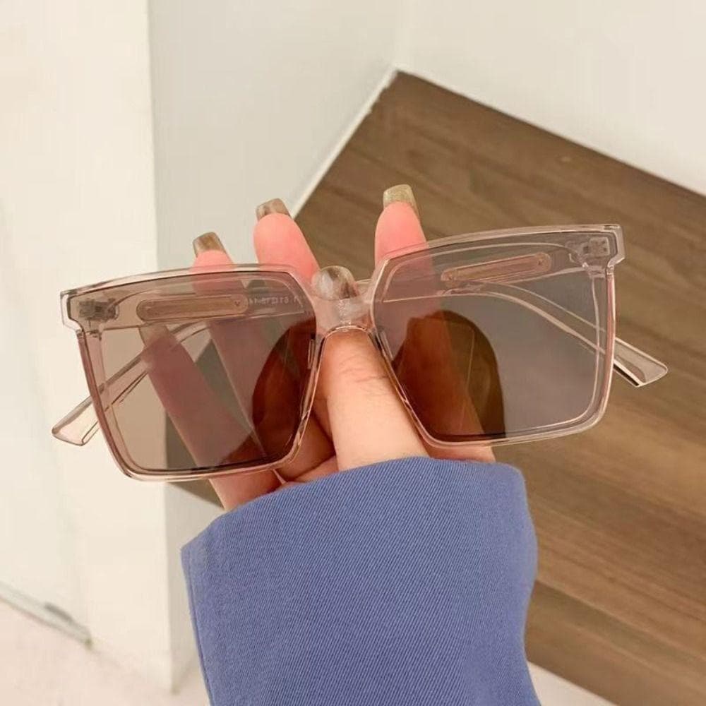Luxury Plastic Oversized Sunglasses UV400 Big Frame Women Square Vintage Driver Goggles Unisex Sun Glasses