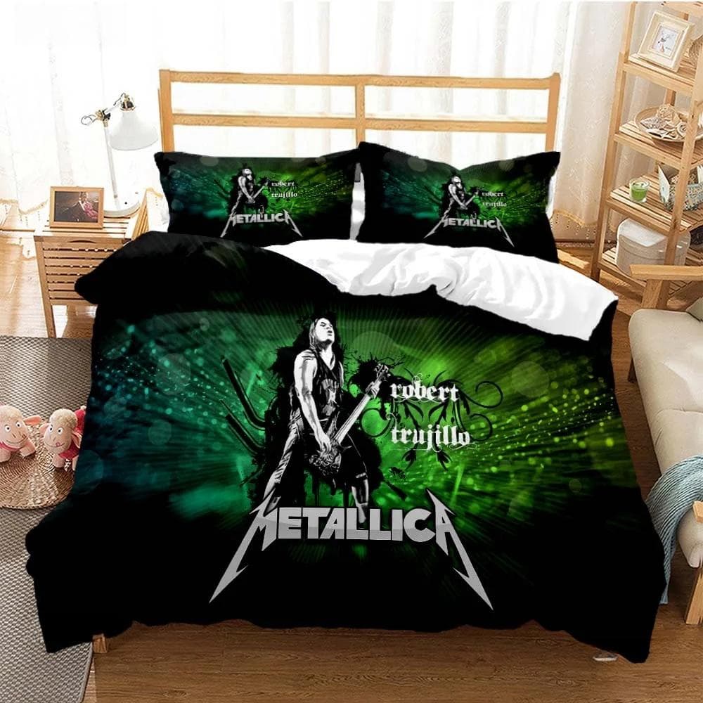 Metal Music Band M-Metallica Bedding Set Single Twin Full Queen King Size Bed Set Adult Kid Bedroom Duvet cover Set Home Textile AU Double 180x210cm