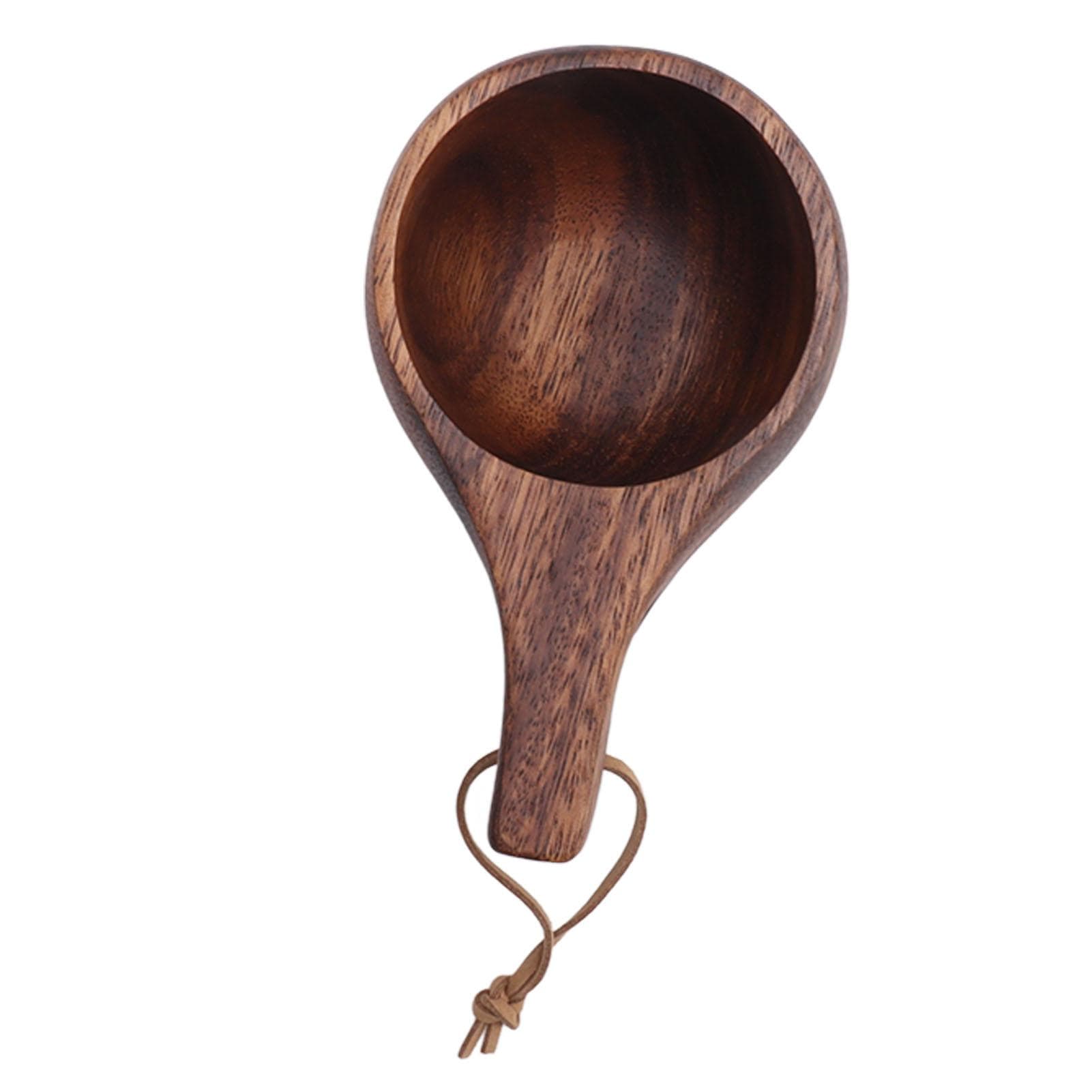 Wooden Cup Tea Mug Portable Hand Carving Natural Drinking Cup Wood Coffee Mug for Home Restaurant L(for 6.5-9kg)