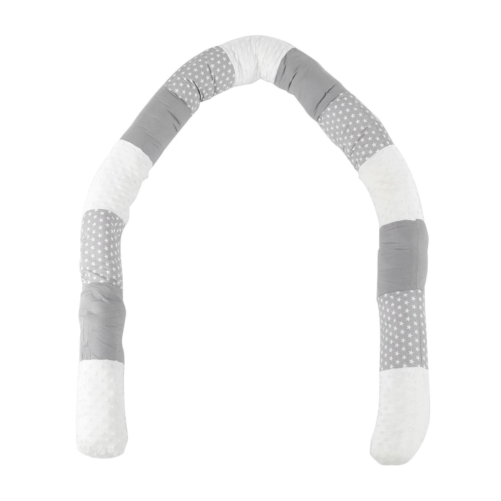 Baby Crib Bumper Cotton Snake Pillow Cushion Soft Infant Bed Protector Fence DecorGray Splicing