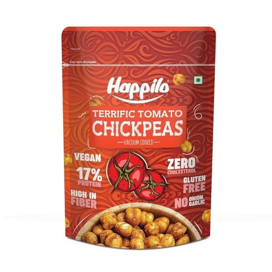 Happilo Premium Super Snack Terrific Tomato Chickpeas 110g, Crunchy and Delicious, Super Healthy
