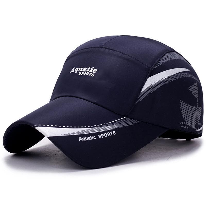 Men's Quick Dry Waterproof Sport Duck Tongue Sun Hat Outdoor Space Baseball Cap navy blue