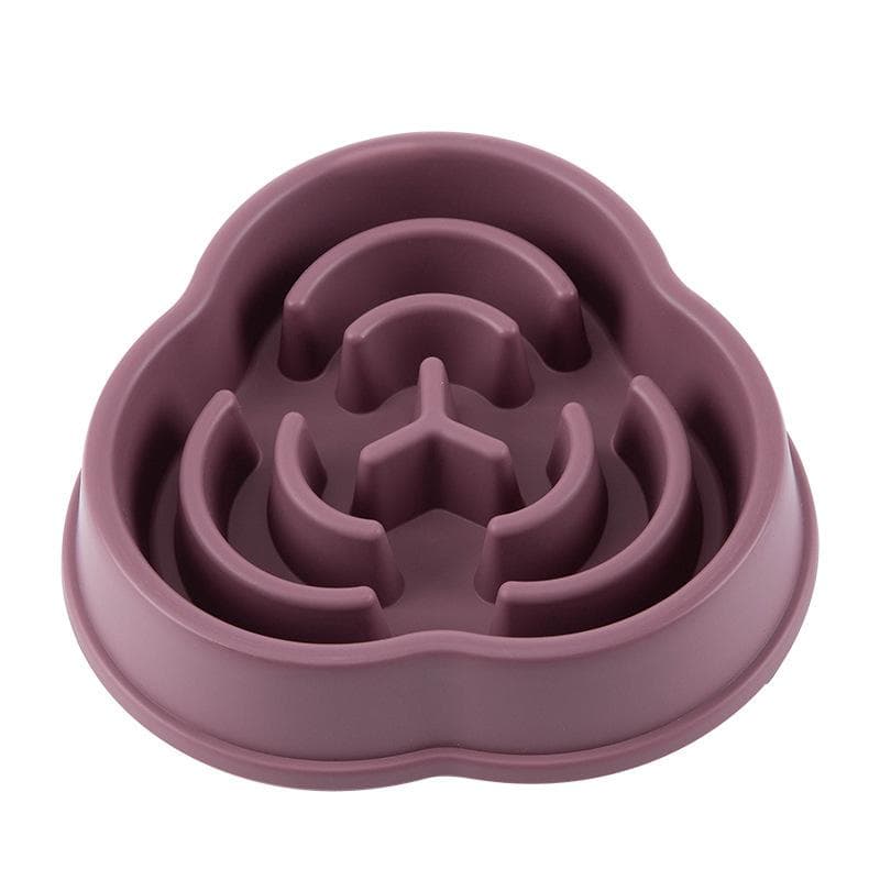 Slow Feeder Dog Bowl Slip Proof Prevent Choking Food Grade PP Large Pet Puzzle Food Bowl for Small amber