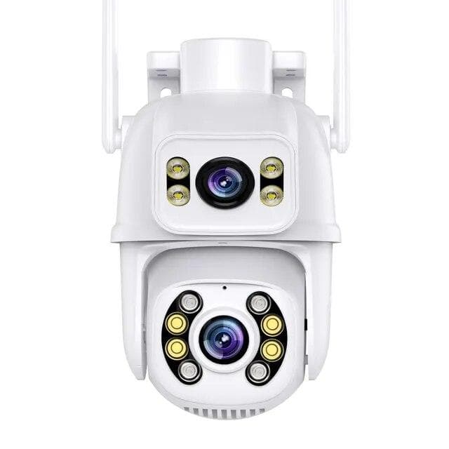 New 8MP 4K PTZ Wifi Camera Outdoor Dual Lens with Dual Screen Ai Human Detect Auto Tracking Night Vision Outdoor Surveillance Camera ICSee AU Plug