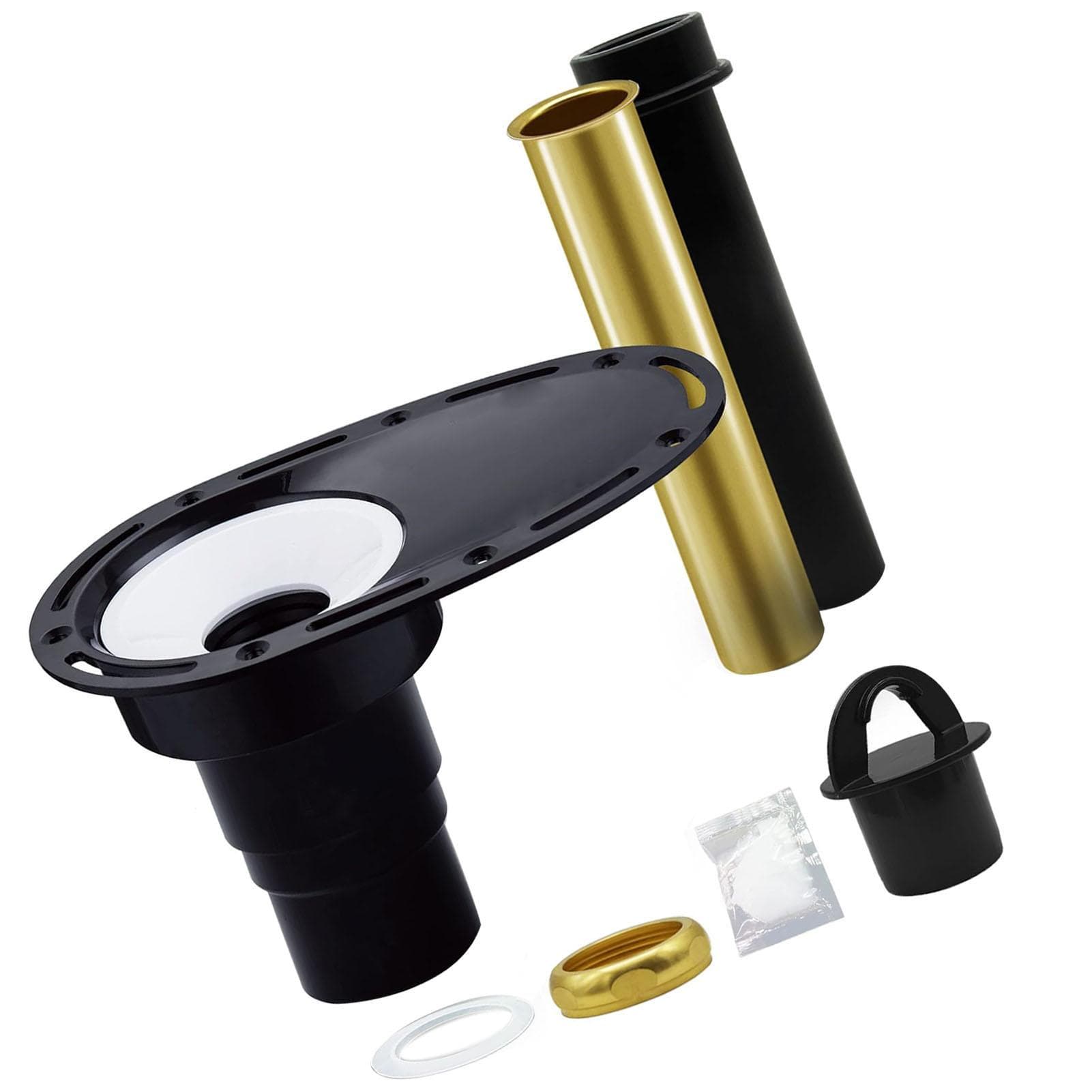 Tub Drain Rough in Kit with Brass and ABS Pipes Drainage Bottom Plate and Adapter Set for