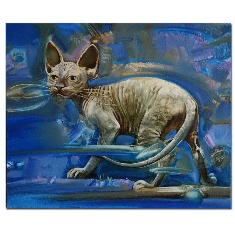 round Diamond Mosaic Cat 5D Diamond Painting Kit animal Diamond Embroidery 20X30CM
