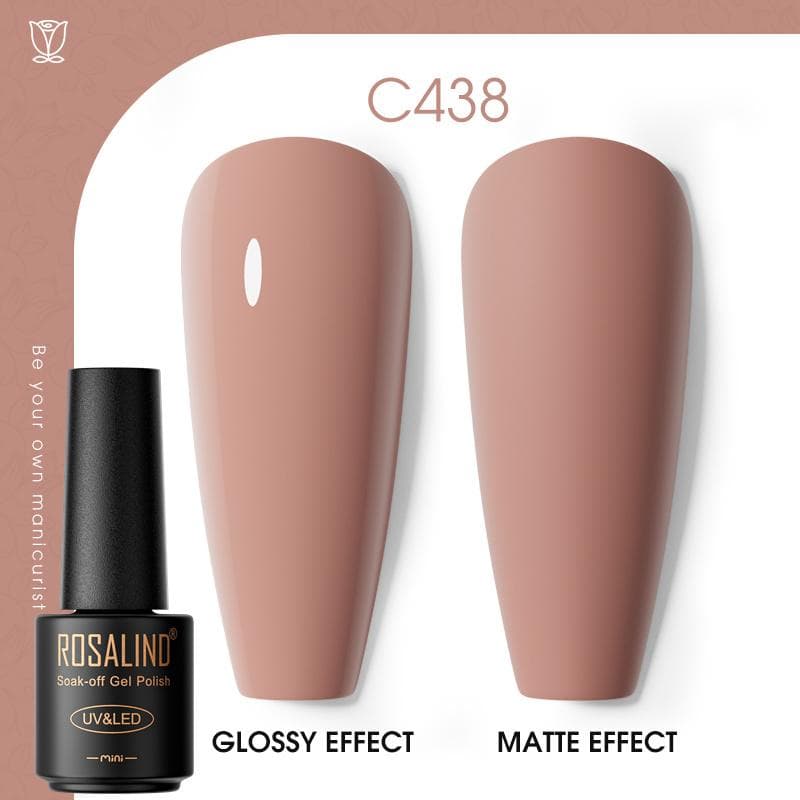 ROSALIND Nail Gel Polish Semi Permanent Varnish Hybrid UV Gel Polish Soak Off Nail Art Gel Top Base Coat Matt Top For Manicure Nail Art RA-C438