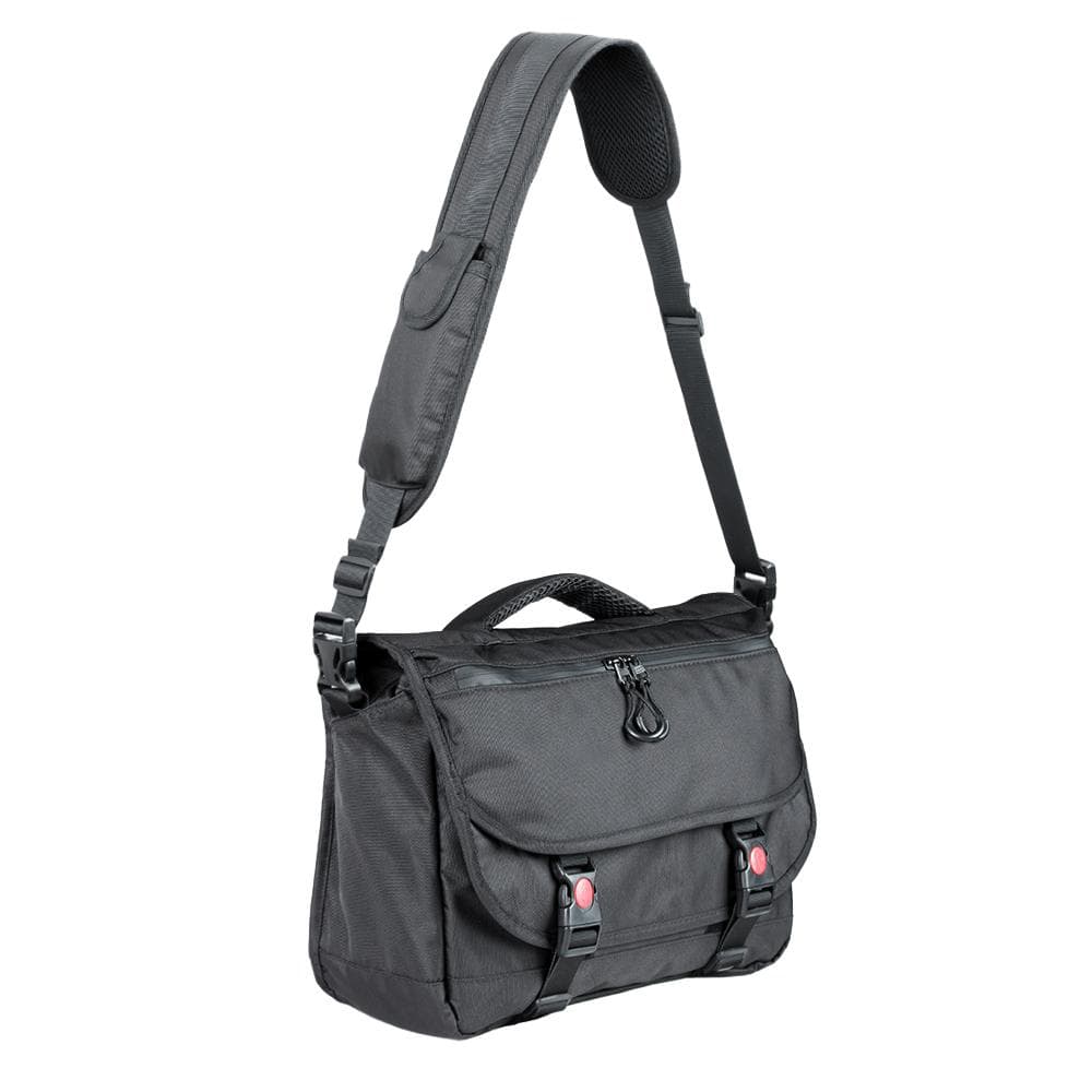 Men s Messenger Bag, 14 Inch Laptop Shoulder Bag Waterproof Crossbody Bag for Motorcycle Travel, black