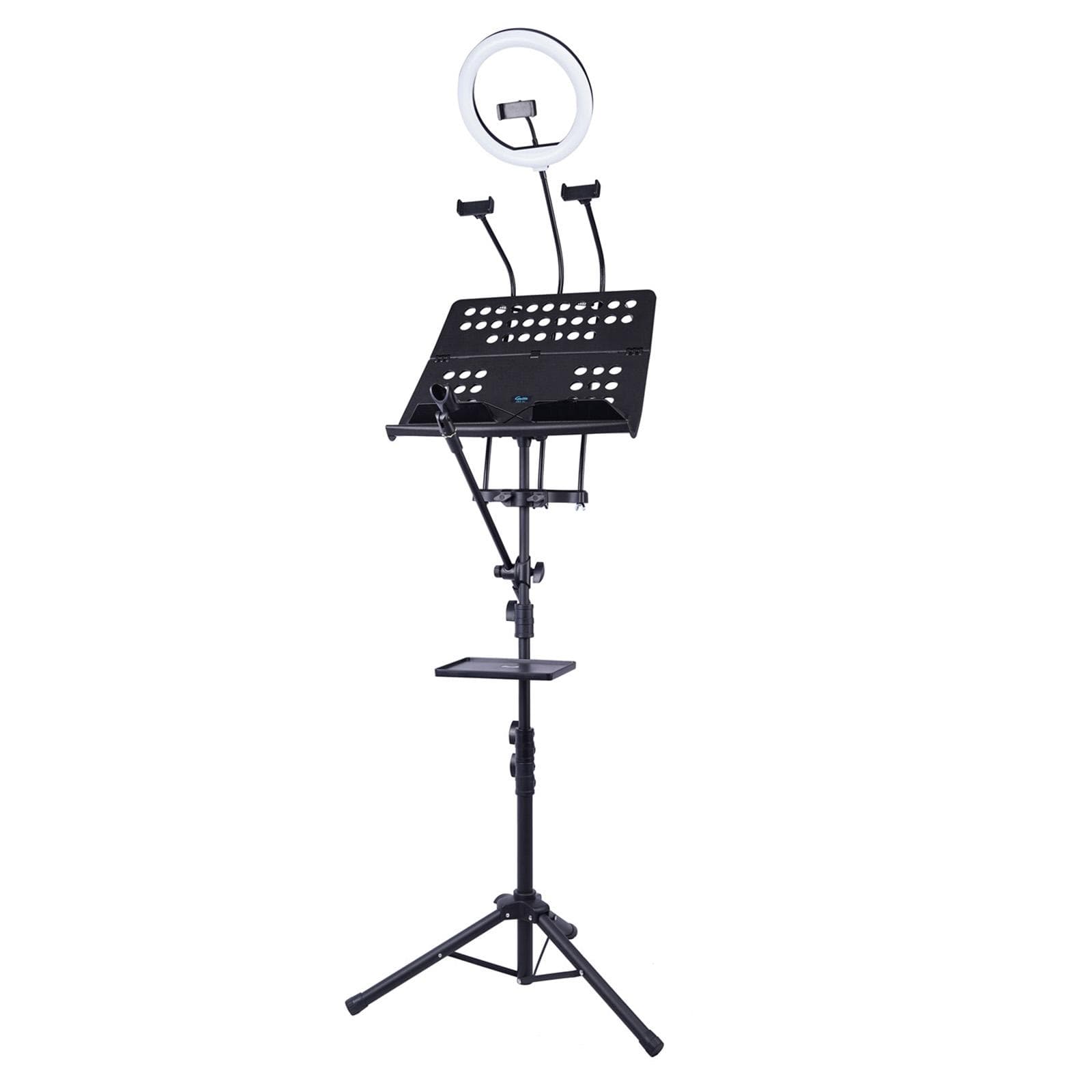 GUITTO GMS-01 Portable Music Stand Detachable Multifunctional Live Streaming Microphone Stand for black