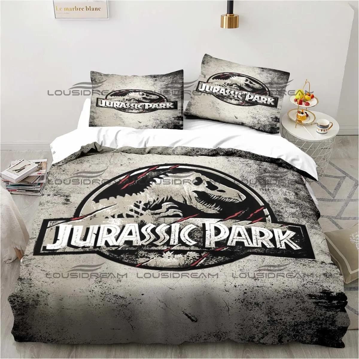 Jurassic Park Bedding Dinasours Twin Bedding Set 3 Piece Comforter Set Bed Duvet Cover Double King Cover Home Textile EU Single 135x200cm