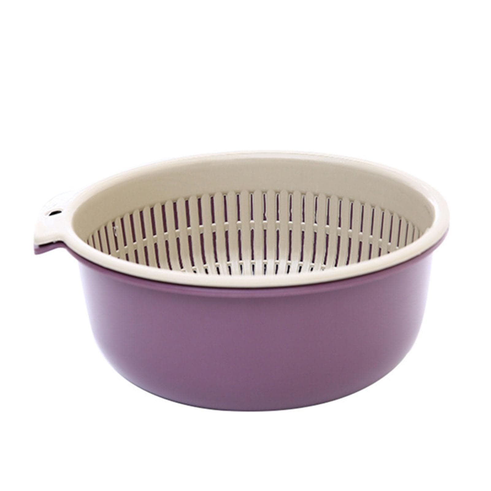 Kitchen Strainer Colander Bowl Set Double Layer Plastic Fruits Vegetable Washing Basket Drain Bowls Small