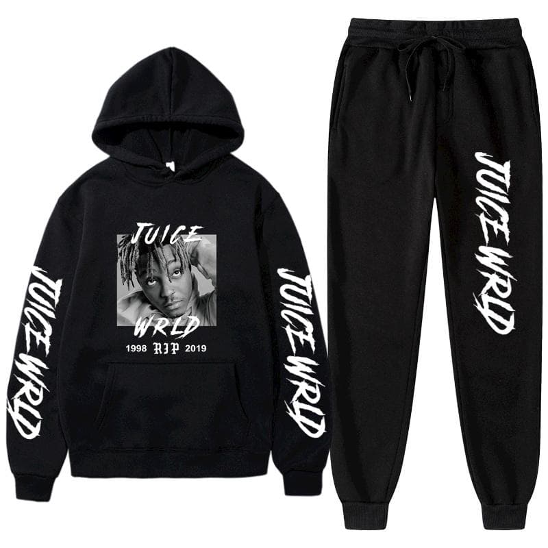 Women's Long Sleeves Women's Long Sleeves Set Tracksuit MeRapper Juice Wrld Hooded Sweatshirt Pants Hoodie Sportwear Suit L