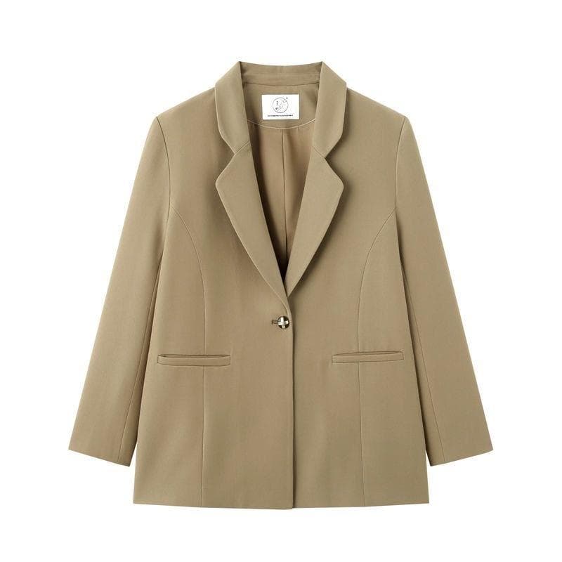 Purple Blazer Women's Spring and Autumn Design Sense Twill Retro Casual and Thin Small Suit XL