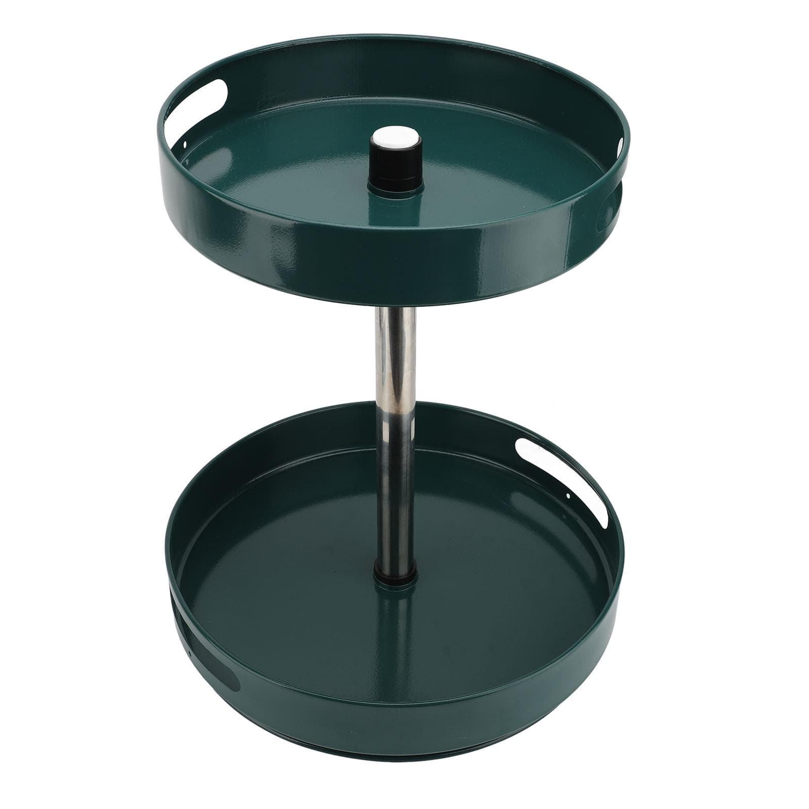 2 Tier Spice Organizer 360 Degree Rotation Tray Adjustable Height Turntable Storage Shelf for