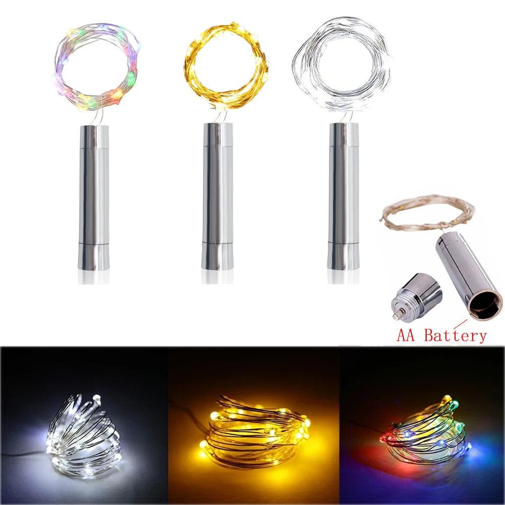1/2/3M Cork Shaped Wine Bottle Lights LED Starry String Lights Copper Wire Christmas holiday New year Bottle Light lamp 1M multicolour