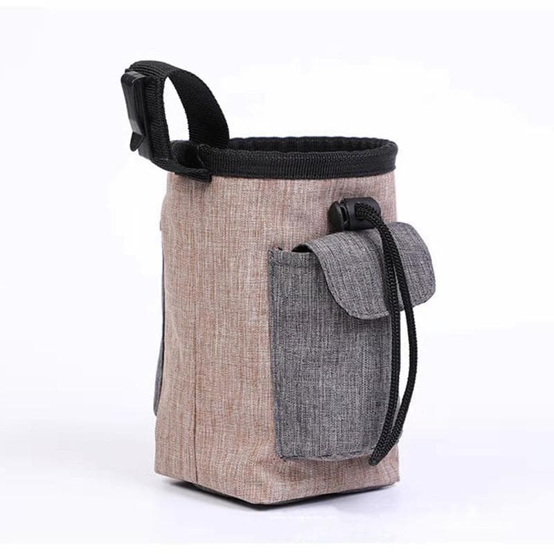 Pet Training Waist Bag Portable Outdoor Poo Bags Dog Training Bags Pet Snack Food Container Puppy Snack Reward Waist Bag light brown