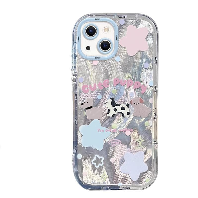Applicable To Apple 16 Cartoon IPhone 15IP14 Feather Yarn 13mini Cream Shell 12 Women 11PRO/xs iPhone SE (second generation)