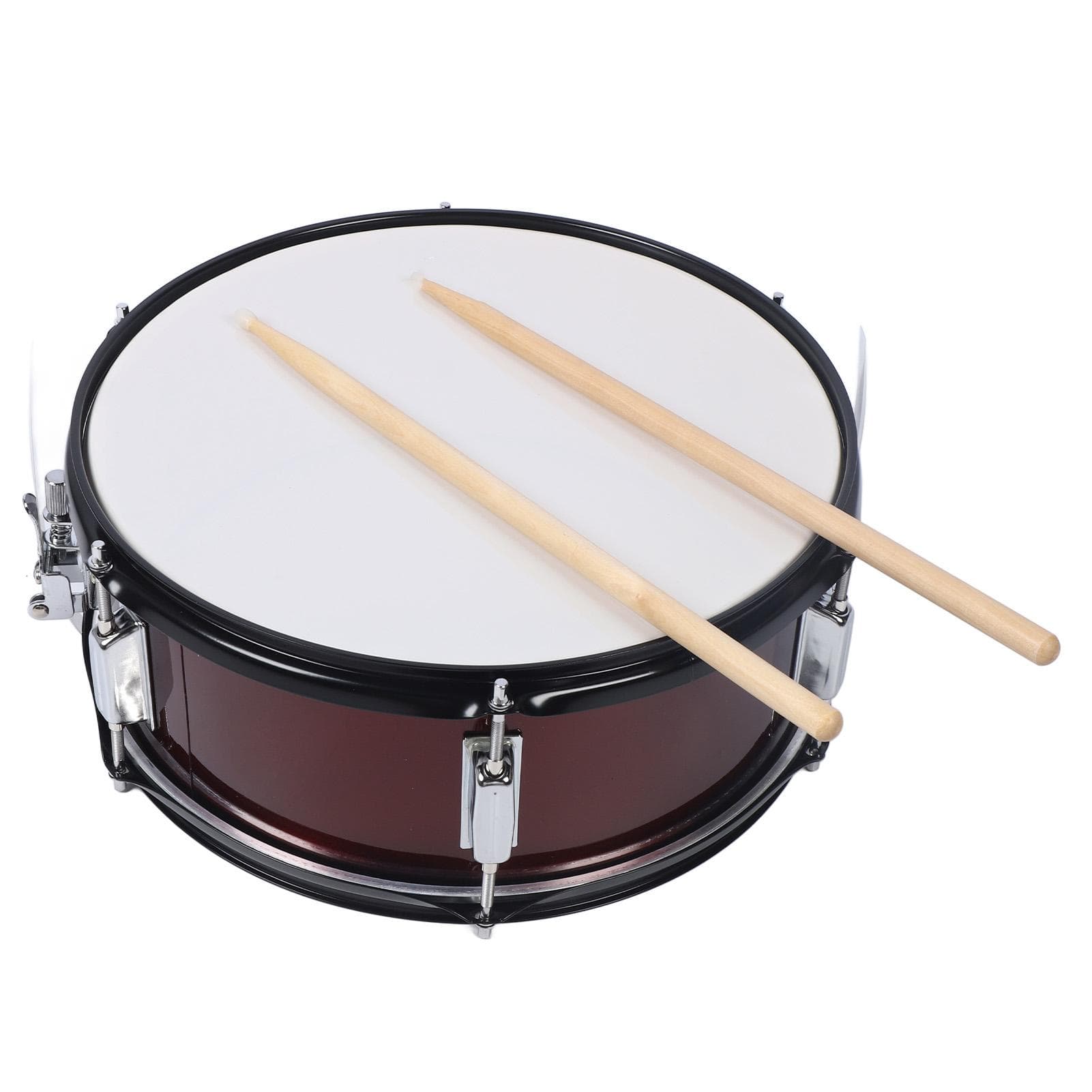 Snare Drum 14in Stainless Steel for Military Band Student Beginners with Drumsticks Strap