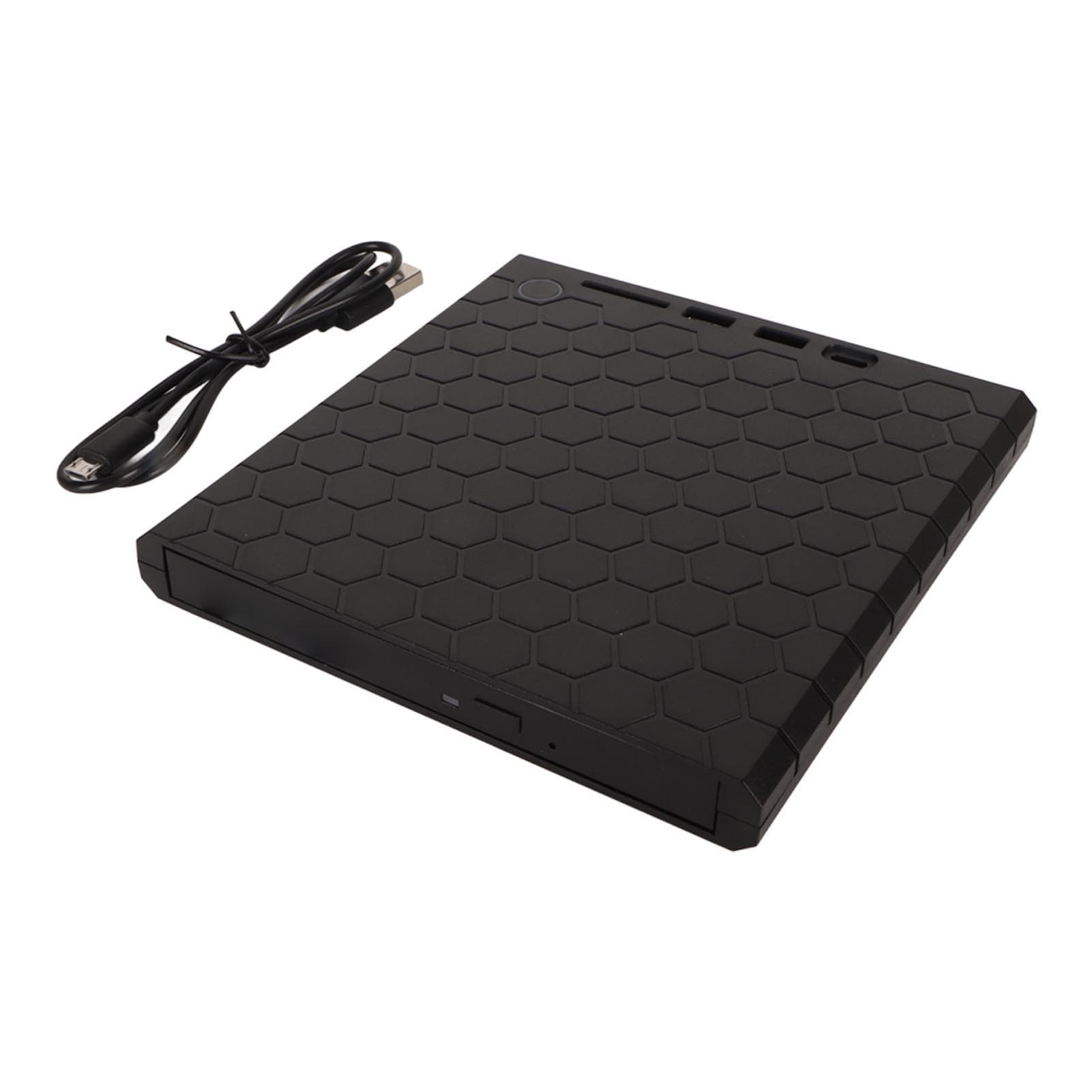 External CD DVD Drive USB3.0 USB C Portable CD DVD Reader Writer with Storage Card Slot for Windows
