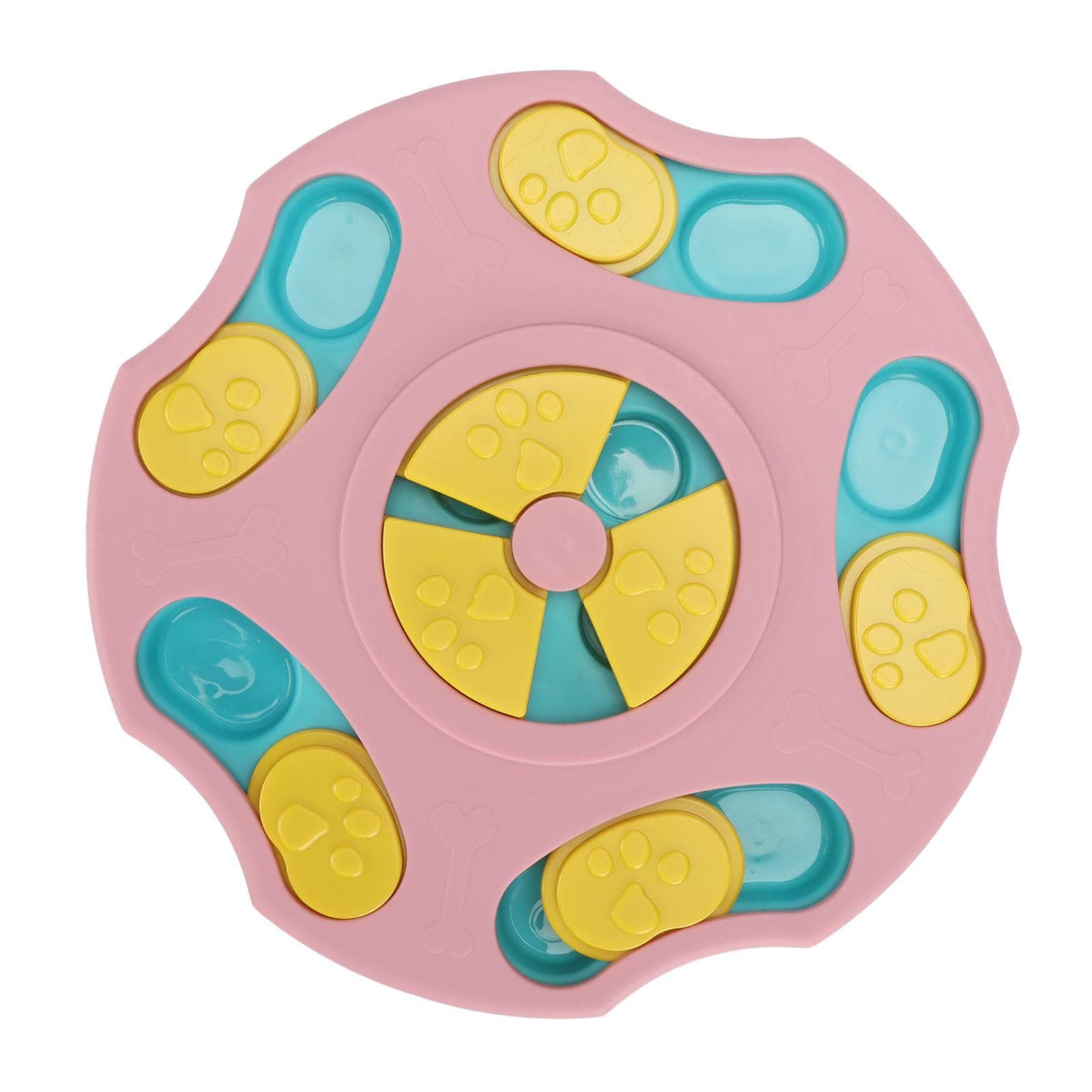 Slow Feeder Dog Bowls Prevent Choke Bite Resistant Pentagonal Educational Pet Slow Feeding Bowl for pink