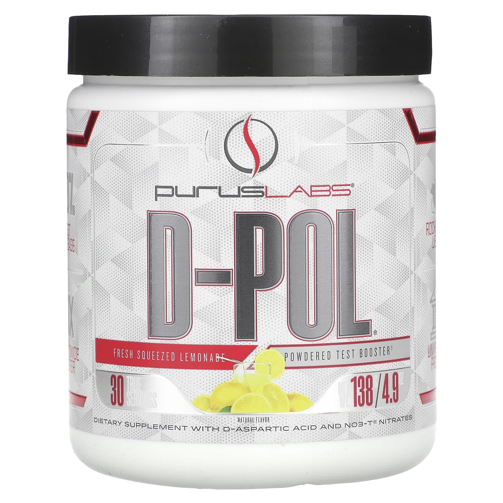 Purus Labs, D-POL, Powered Test Booster, Fresh Juiced Lemonade, 4.9 oz (138 g)