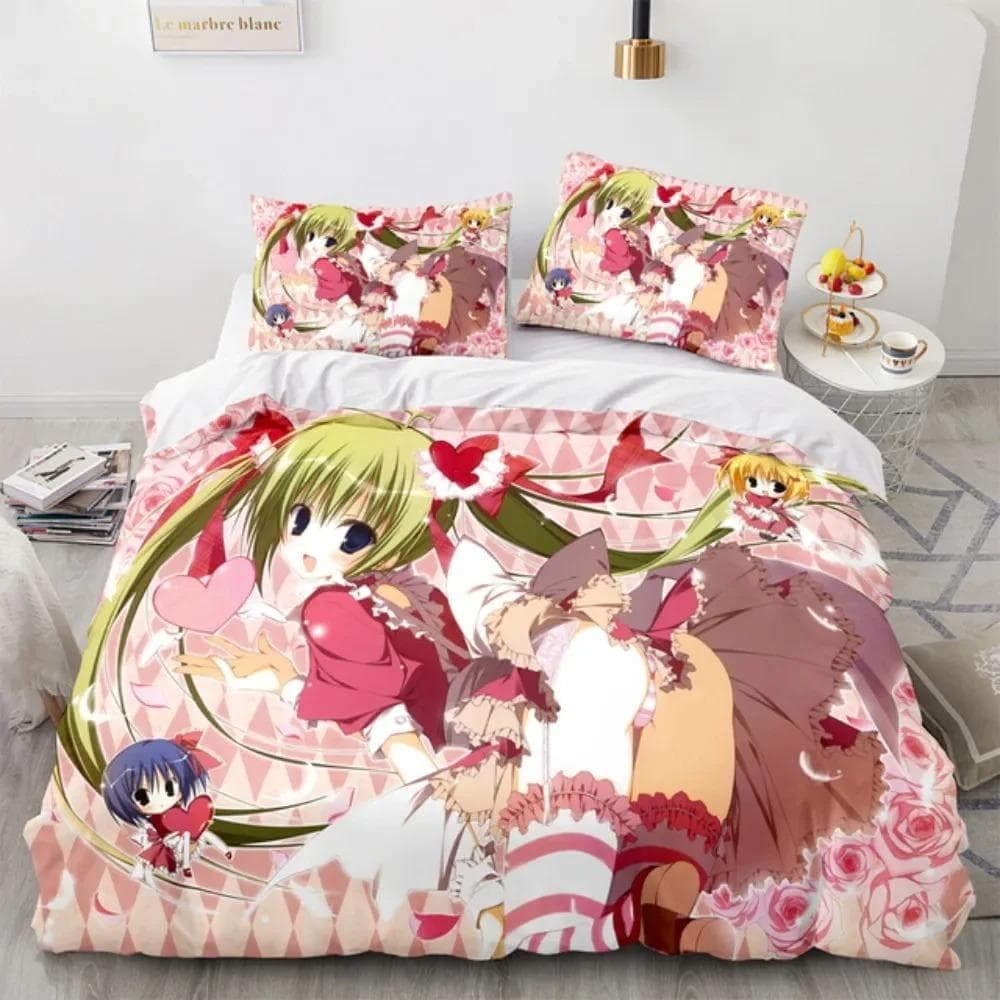 Kotori Itsuka Cosplay Bedding Set,Duvet Cover Comforter Bed Set Quilt Cover Pillowcase,King Queen Twin Size Boys Girls Adultse 135X200cm-2pcs