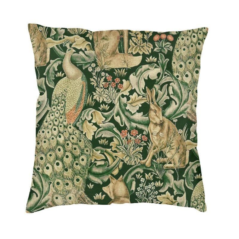Luxury Fox And Hares By William Morris Cushion Cover 45x45cm Velvet Floral Textile Pattern Throw Pillow Case for Car Pillowcase 40x40cm 16x16in