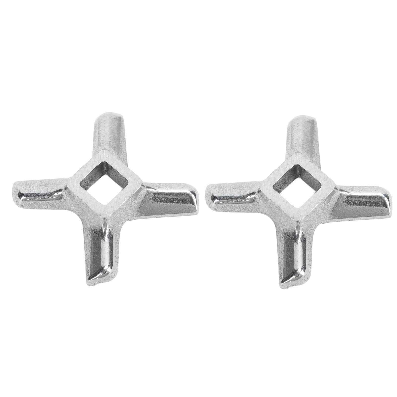 2PCS Meat Grinder Blade Stainless Steel Meat Grinder Knife Cutter Replacement Parts for Grinding L(for 6.5-9kg)