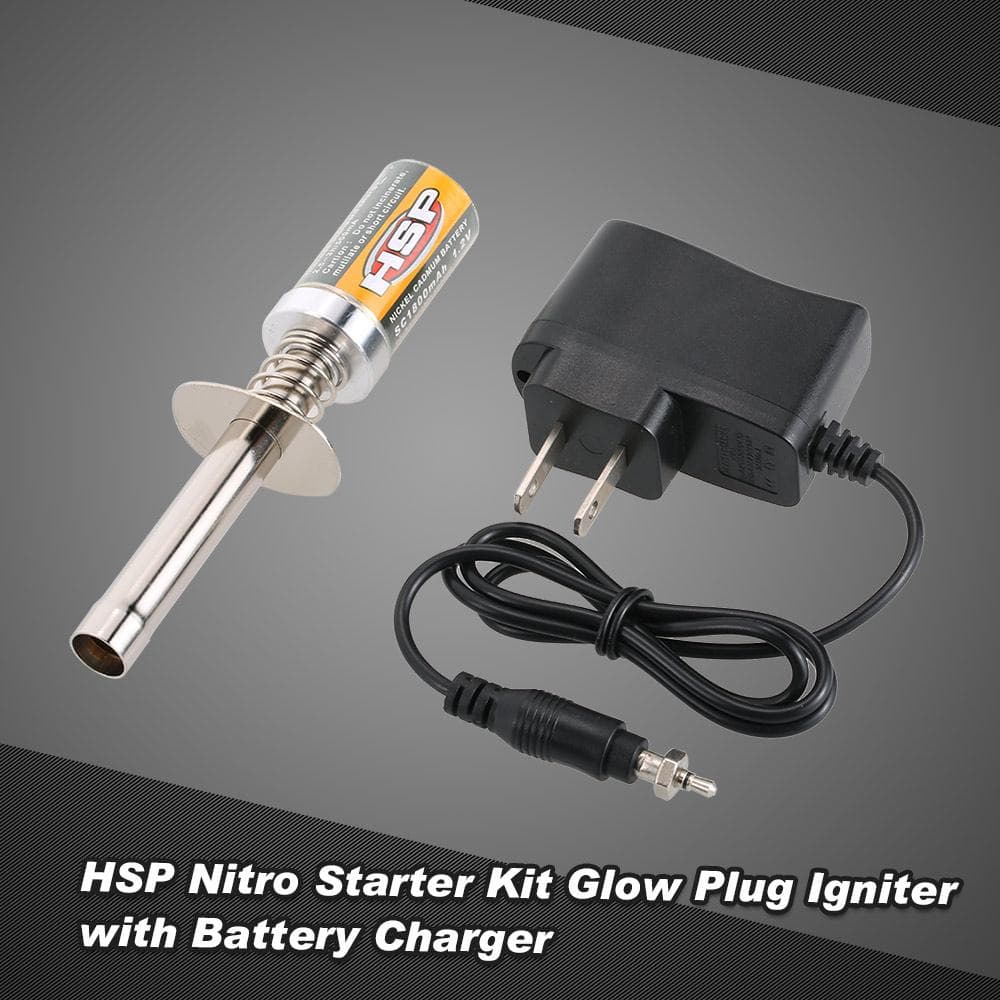 HSP Nitro Starter Kit Glow Plug Igniter with Battery Charger for HSP RedCat Nitro Powered RC Car US plug