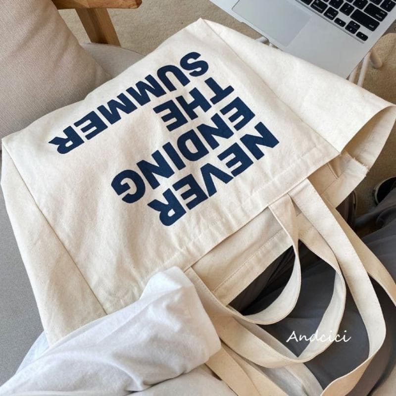 Women's Handbag Letters Lazy Wind Canvas Bag Simple Large Capacity Shoulder Bag Students Class Bag 37**20*38cm