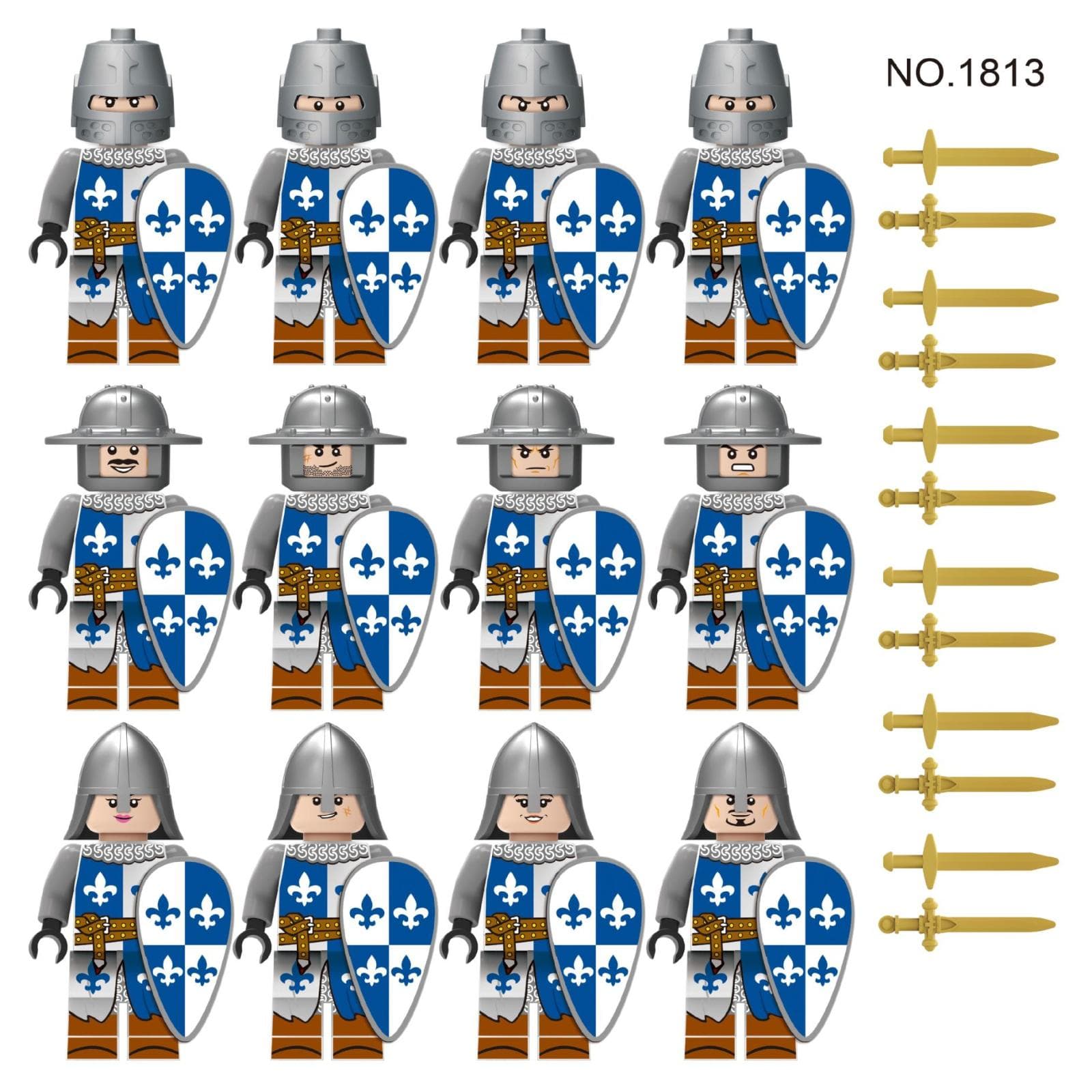 12pcs Medieval Soldier Building Toy Doll Puzzle Building Toy Gift for Children