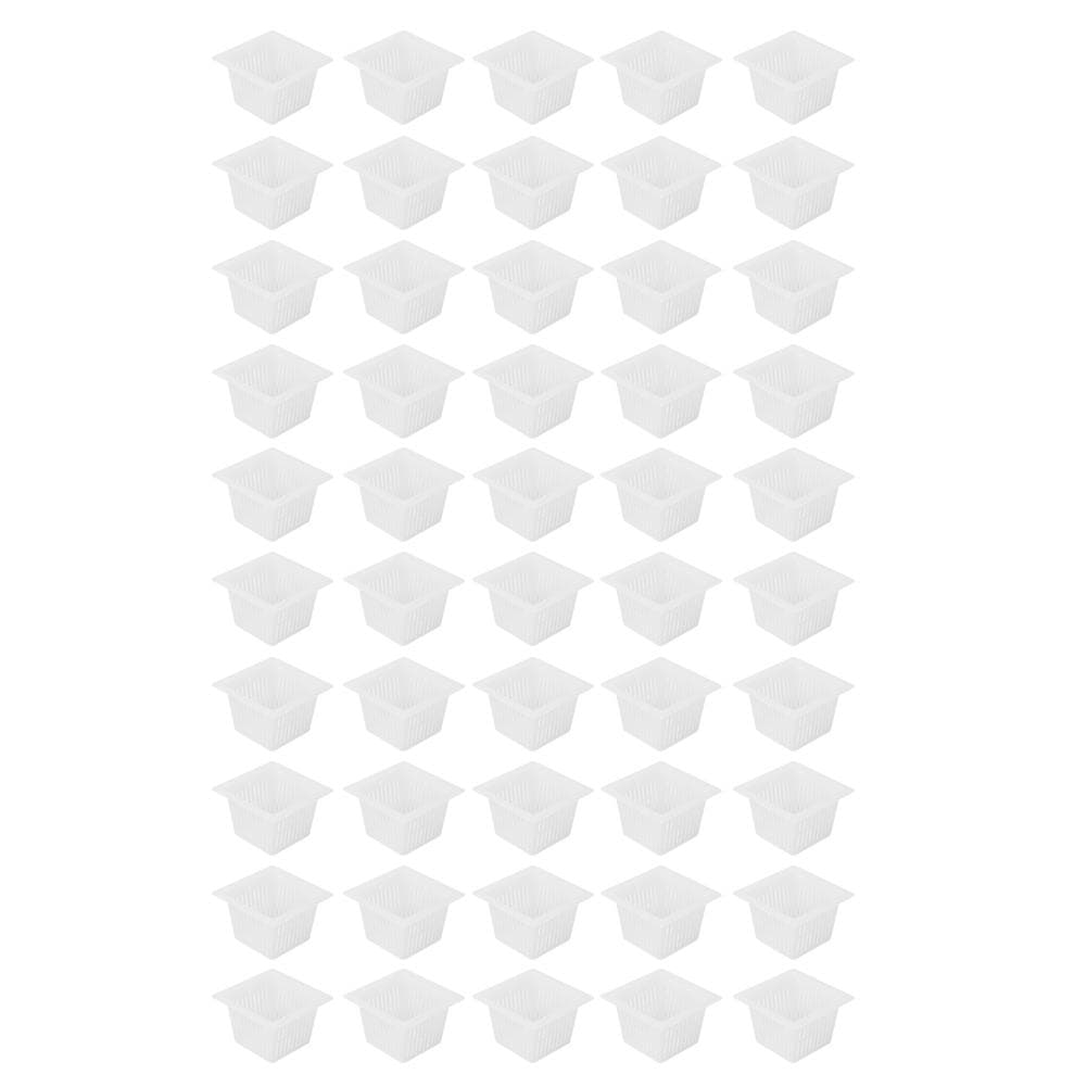 50Pcs Square Hydroponics Net Pot Soilless Cultivation Flower Plant Growing BasketBlack white