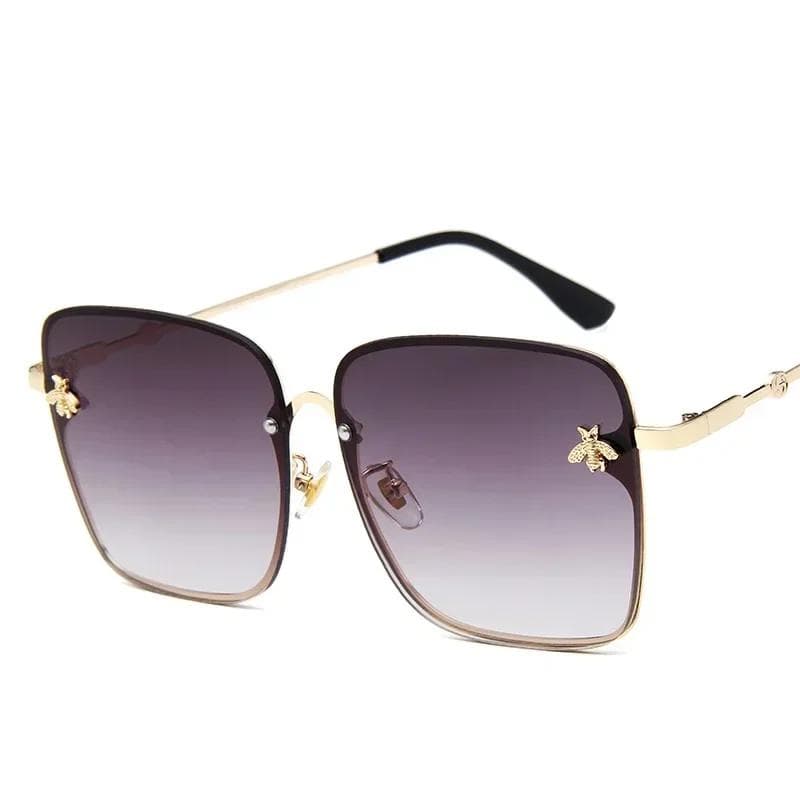 Luxury Designer Sunglasses Women Vintage Rimless Square Gradient Shades Little Bee Ladies Sun Glasses Female Fashion