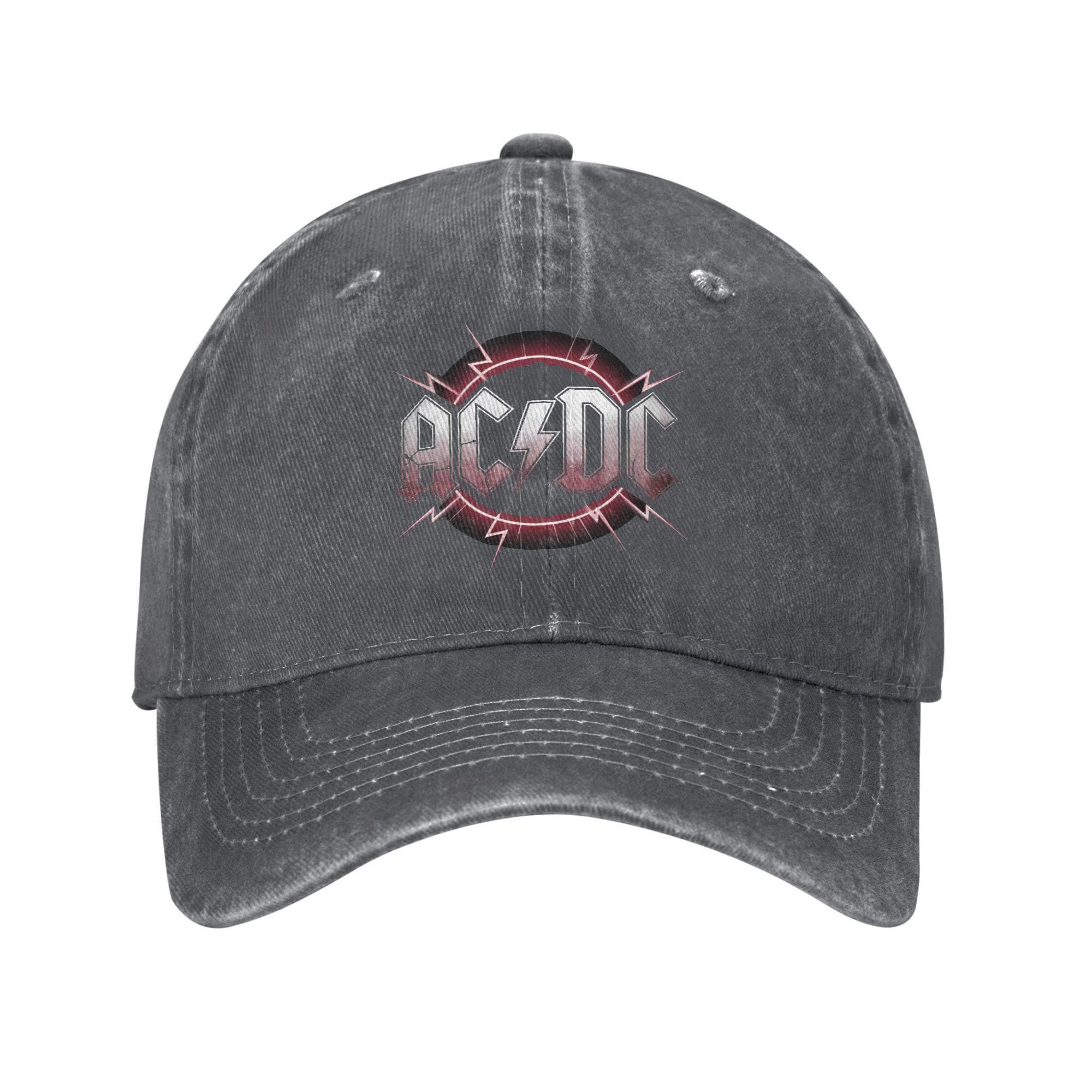 Unisex Thunder Rock Ac Logo dcs Band Logo Print Hat Casual Distressed Cotton Baseball Cap Adjustable Adjustable dark grey