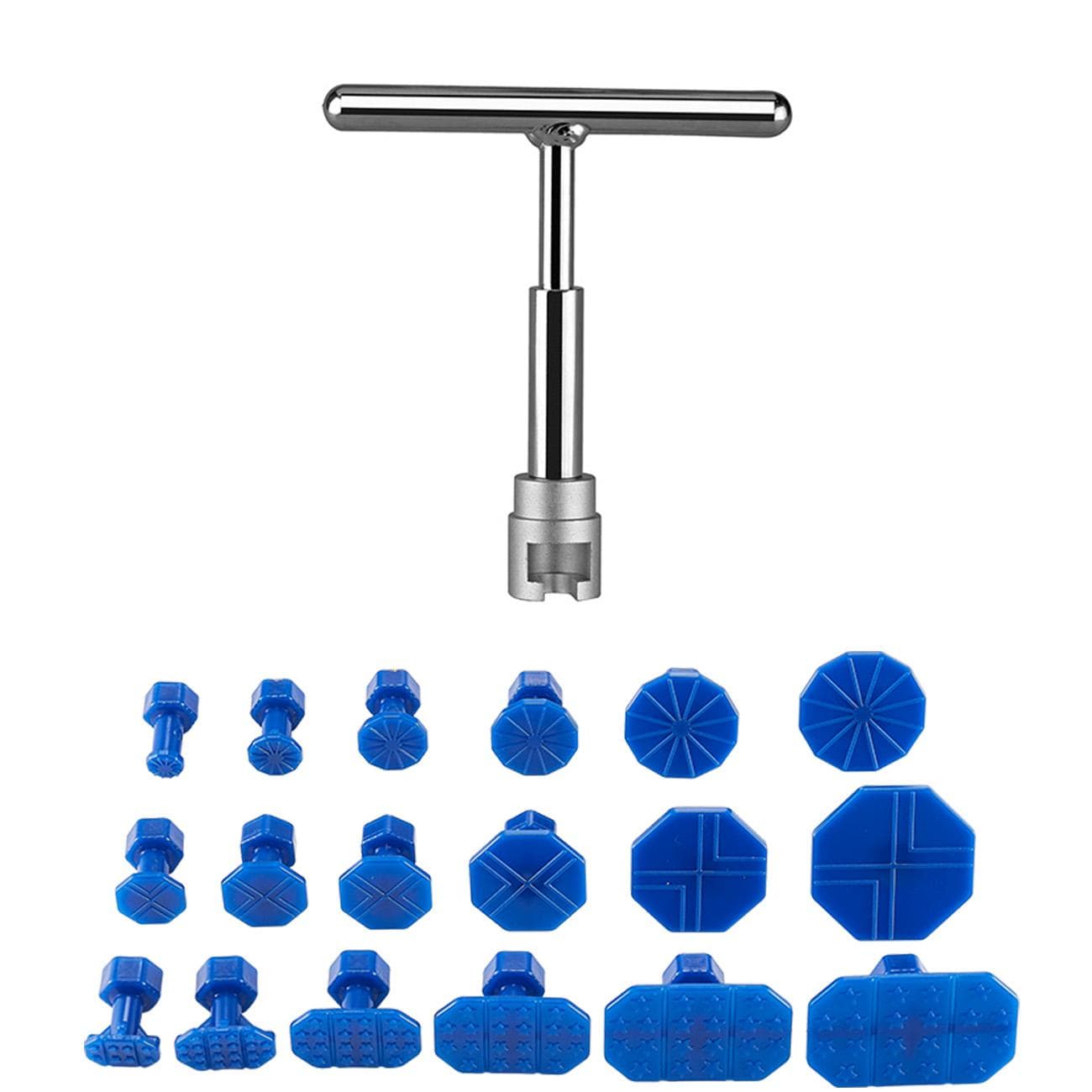 Paintless Car Dent Removal Tools Sheet Metal Dent Puller Short T-Dent Pull Set Suction Cup Workshop Kit for Auto Hail Pit Repair