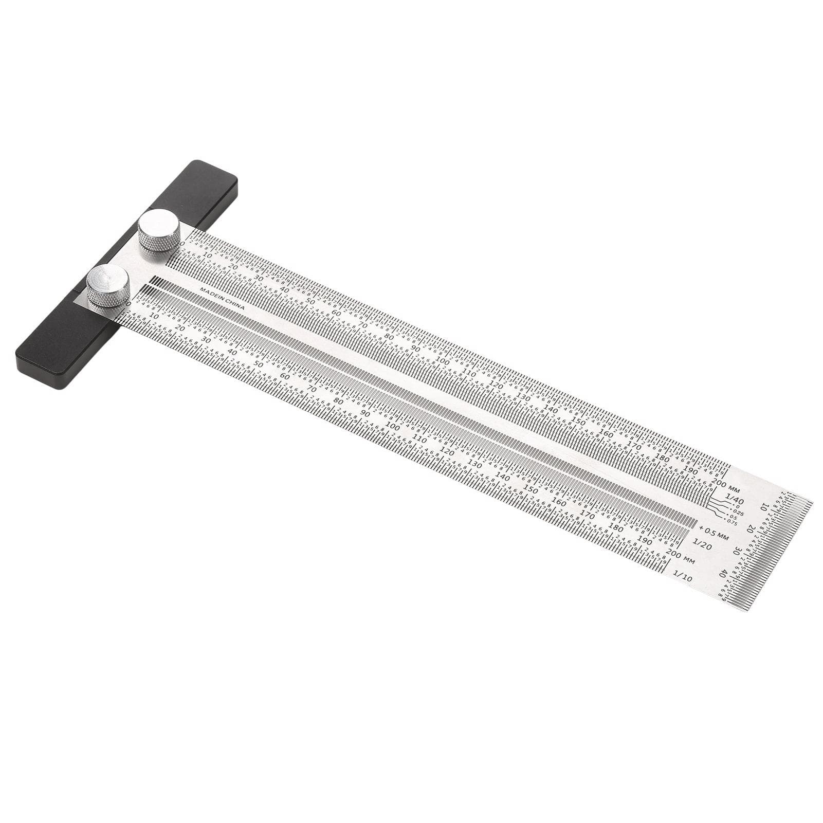 High-Precision Scale Ruler Marking Ruler T-Type Hole Ruler Right Angle Ruler Multifunctional 200mm